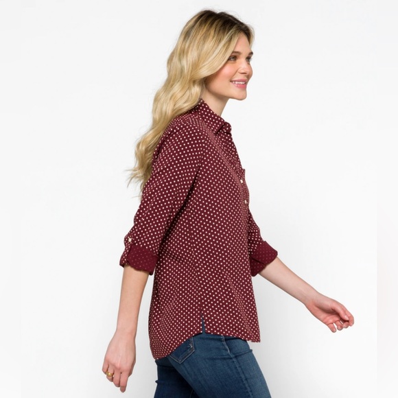 SOLD - NWOT Kylie Classic Half Button Down Top **DO NOT BUY** - Picture 4 of 5